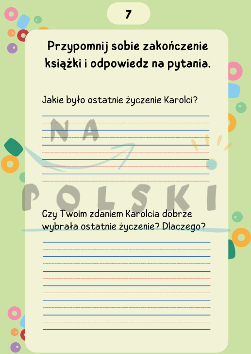 "Karolcia" - karty pracy do lektury | Na Polski